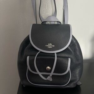 Coach Mini Navy Blue Leather Backpack